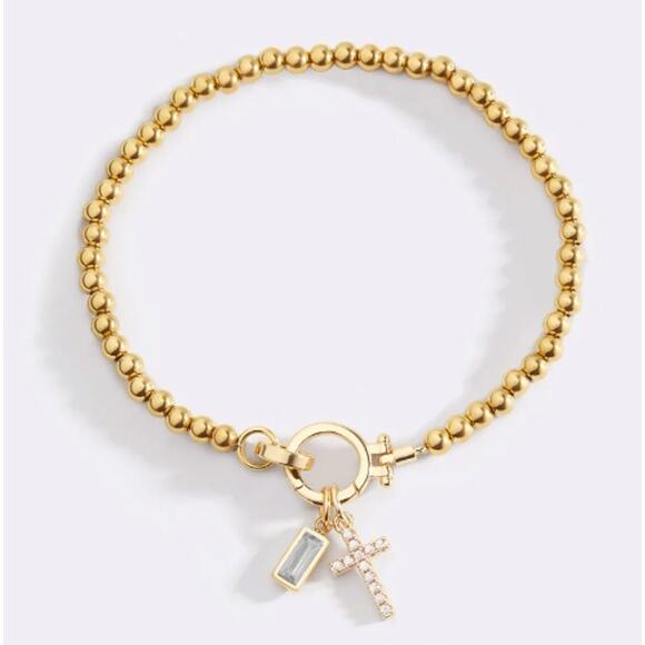 RETAIL $80 Mint & Lilly Cross Charm Birthstone Bracelet*April Diamond - Picture 2 of 2